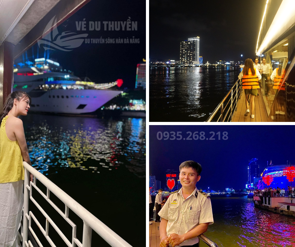 view hành lang trên du thuyền sông Hàn