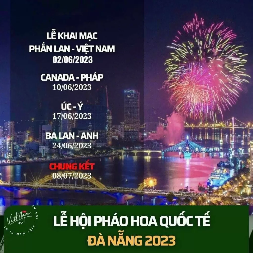 Lịch bắn pháo hoa quốc tế Đà Nẵng 2023