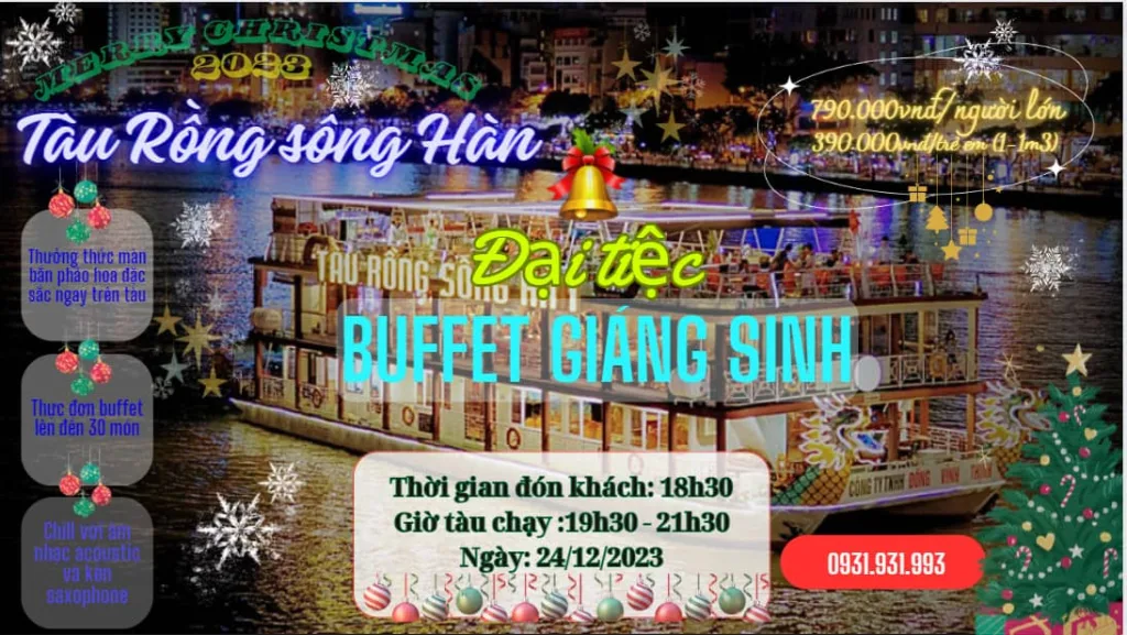 Tiệc giáng sinh trên tàu Rồng sông Hàn