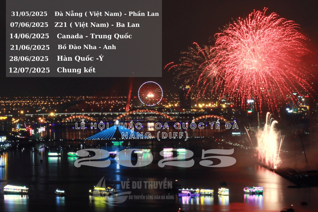 Lịch bắn pháo hoa quốc tế Đà Nẵng 2025